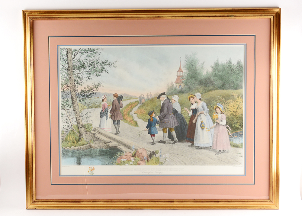 "Sunday Morning in Sleepy Hollow" Lithograph