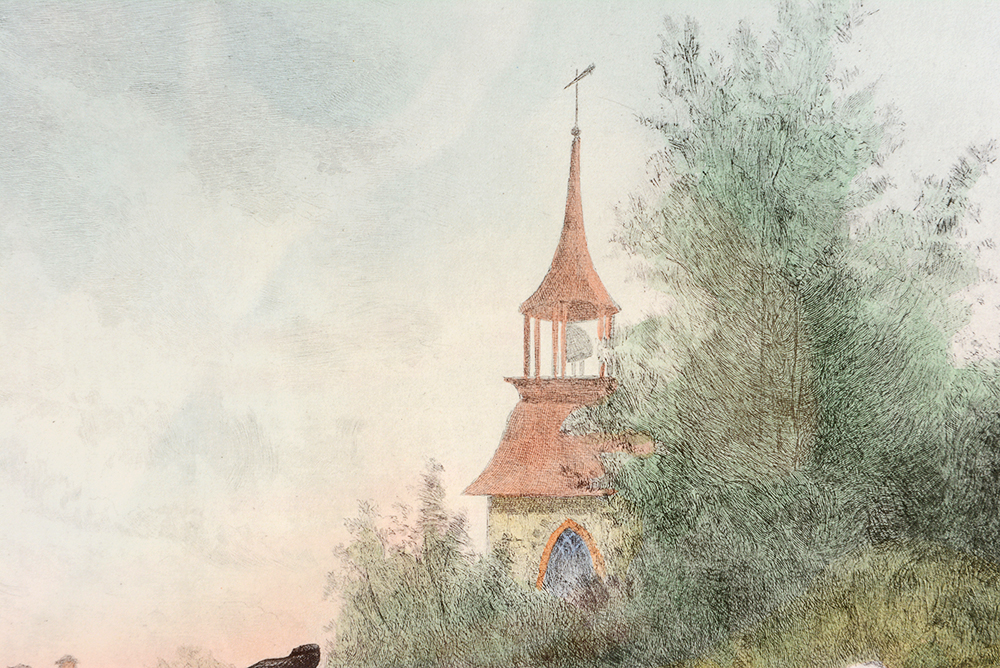 "Sunday Morning in Sleepy Hollow" Lithograph