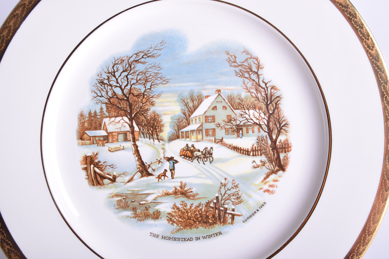 Currier & Ives "The Homestead in Winter" Collector Plate