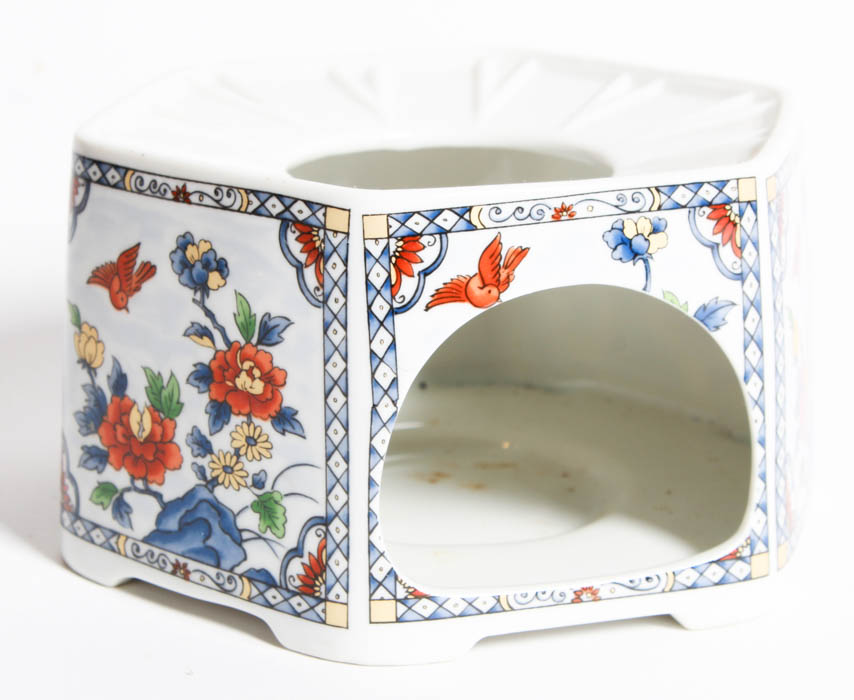 Collection of Red and Blue Floral Dishware
