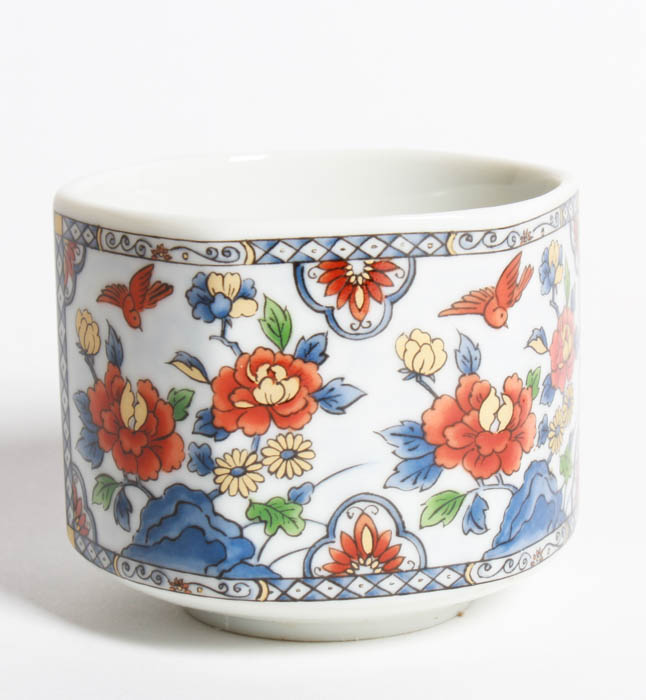 Collection of Red and Blue Floral Dishware
