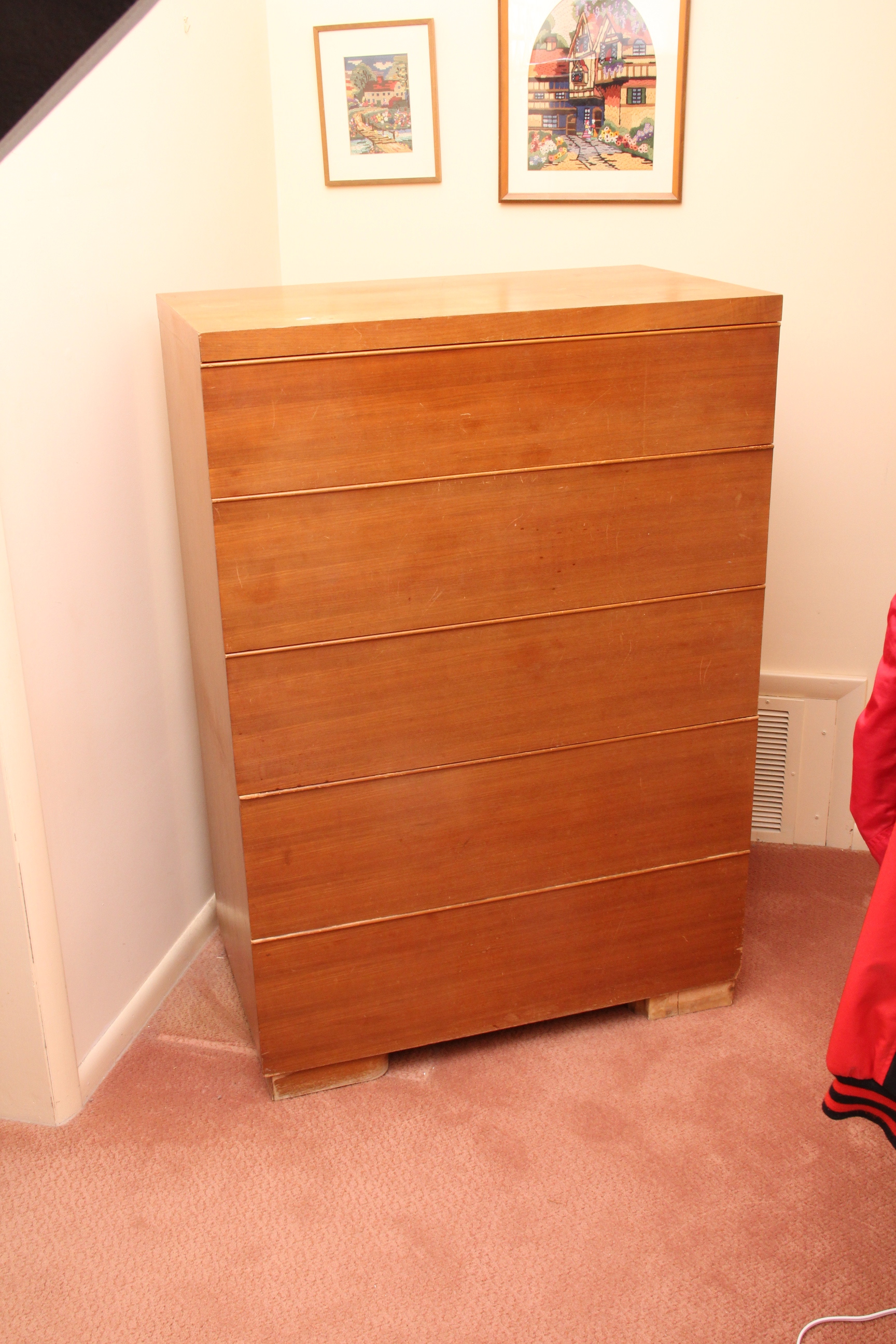 Americraft Mid Century Modern Oak Tall Dresser
