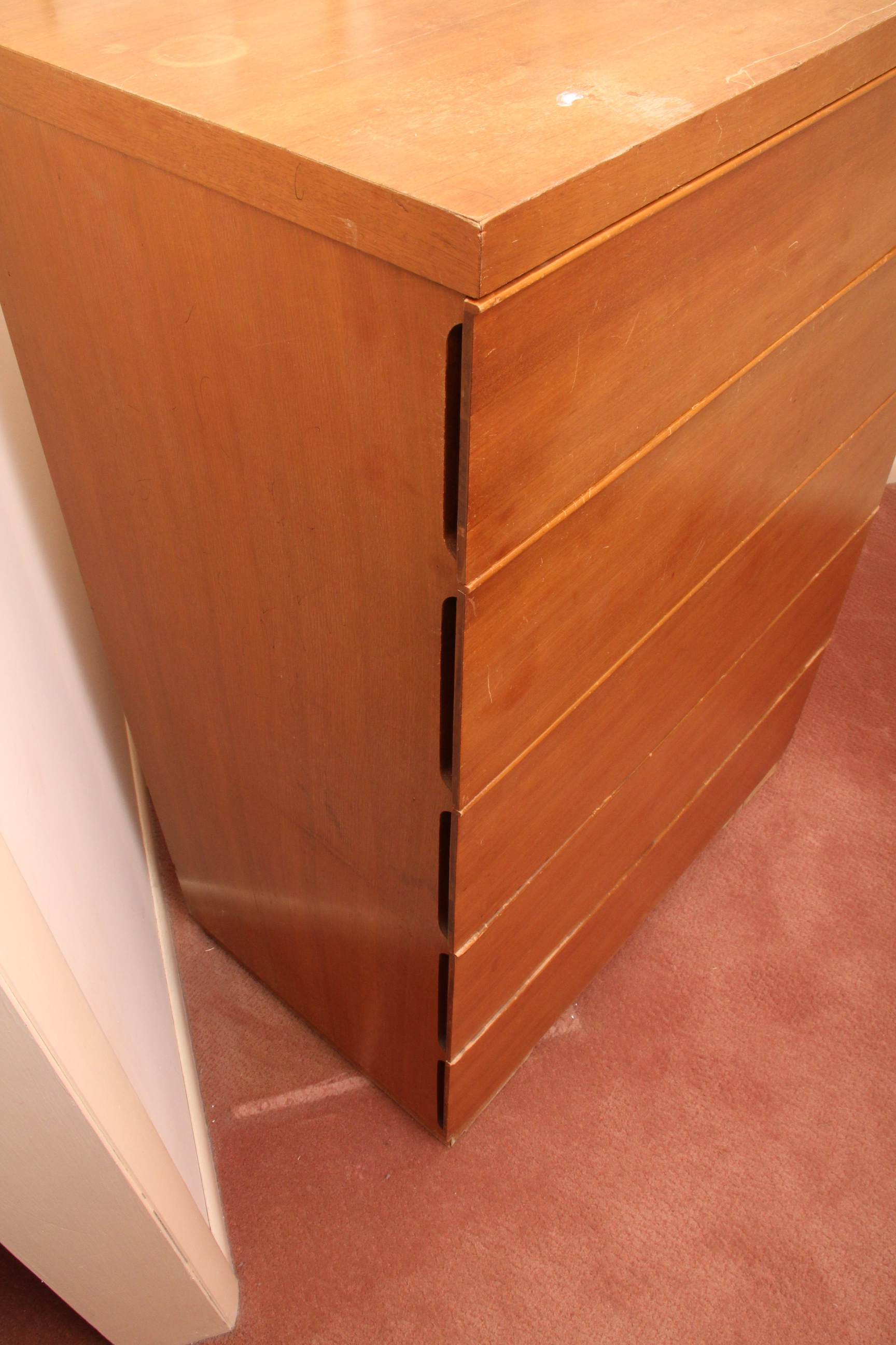 Americraft Mid Century Modern Oak Tall Dresser