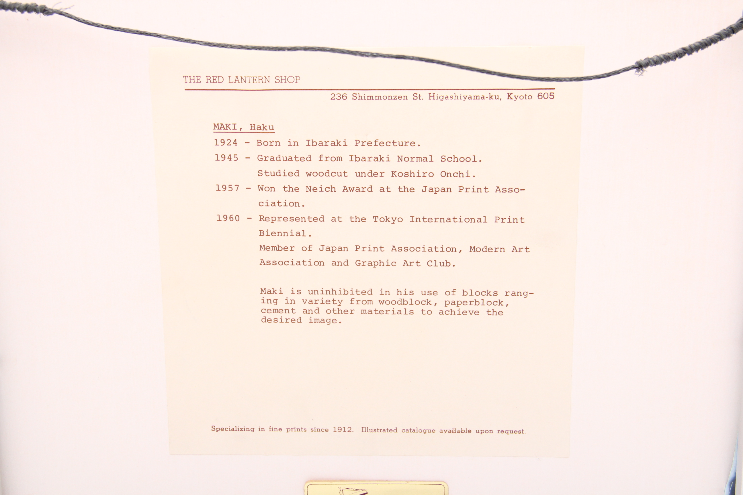 Maki Haku "Collection 17" Woodblock Relief Print