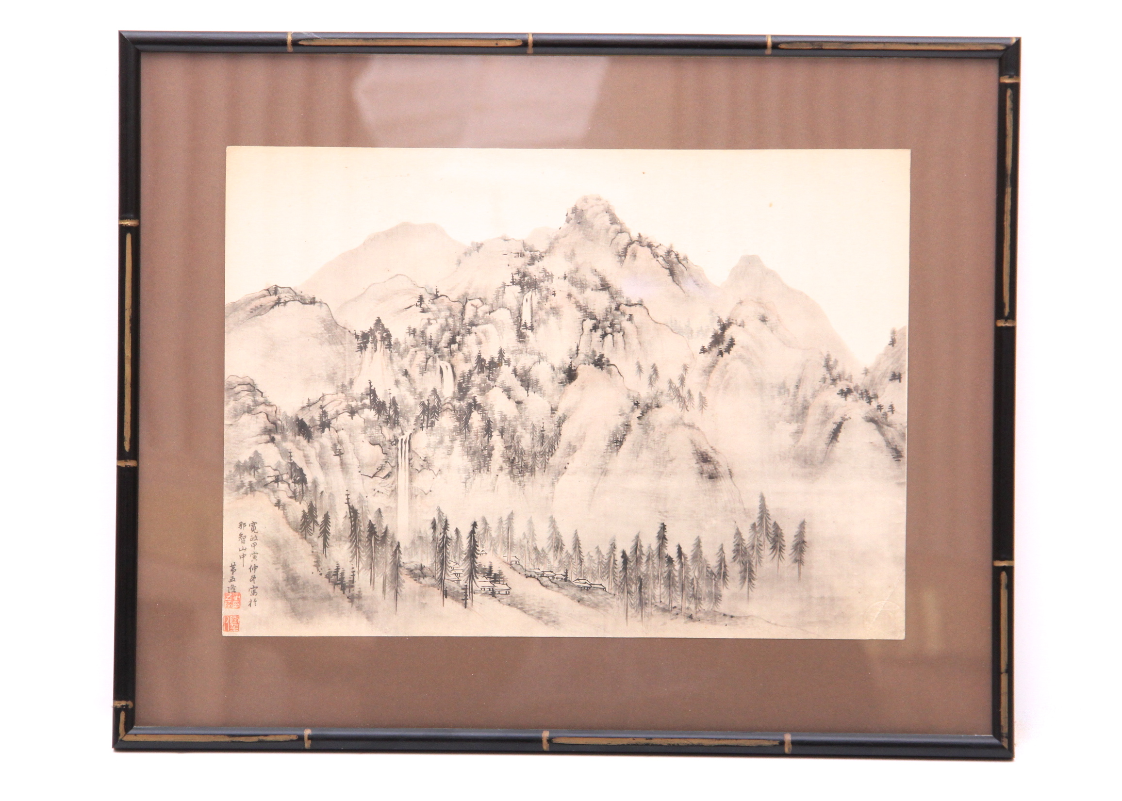 Chinese Shan Shui Style Ink Painting