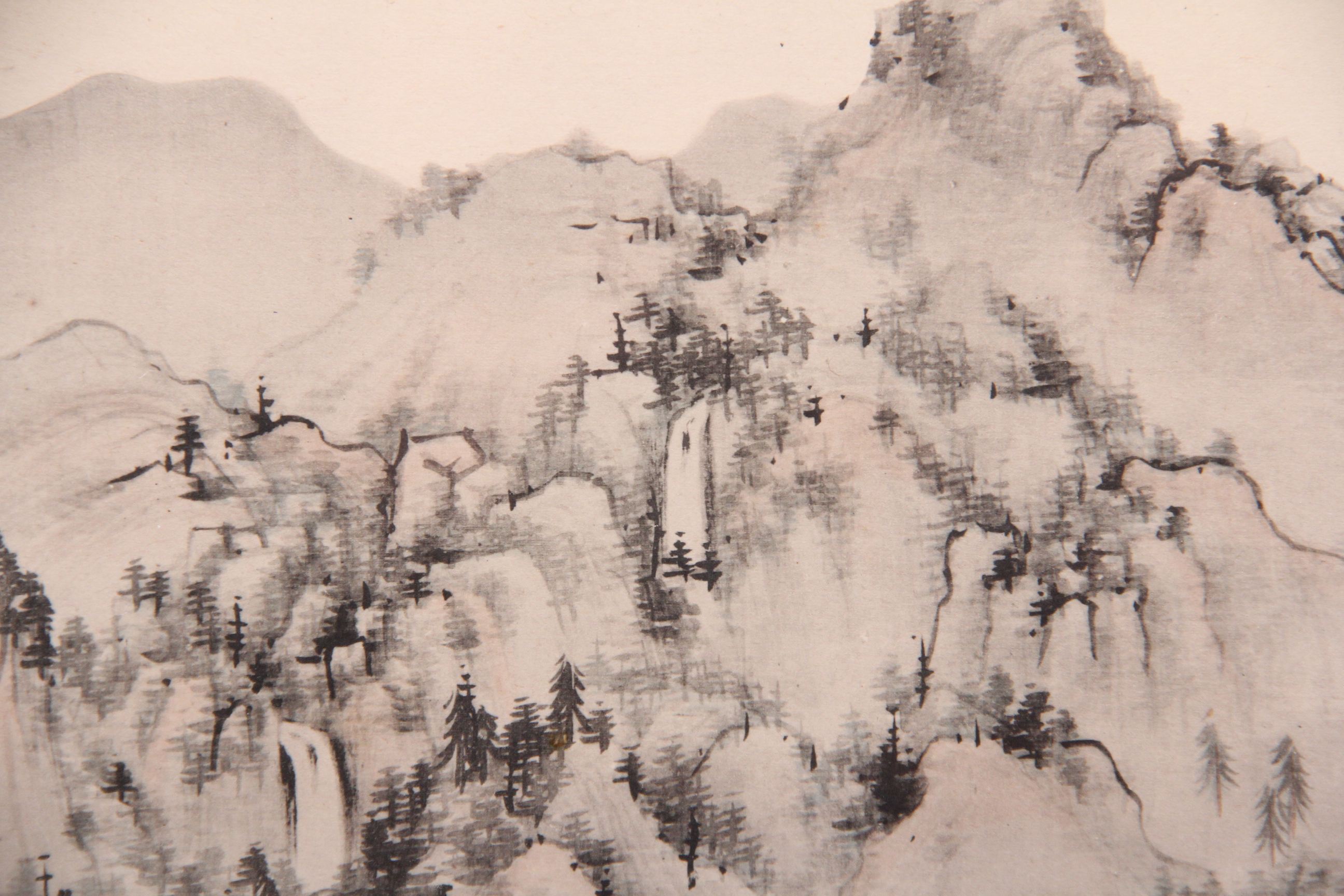 Chinese Shan Shui Style Ink Painting