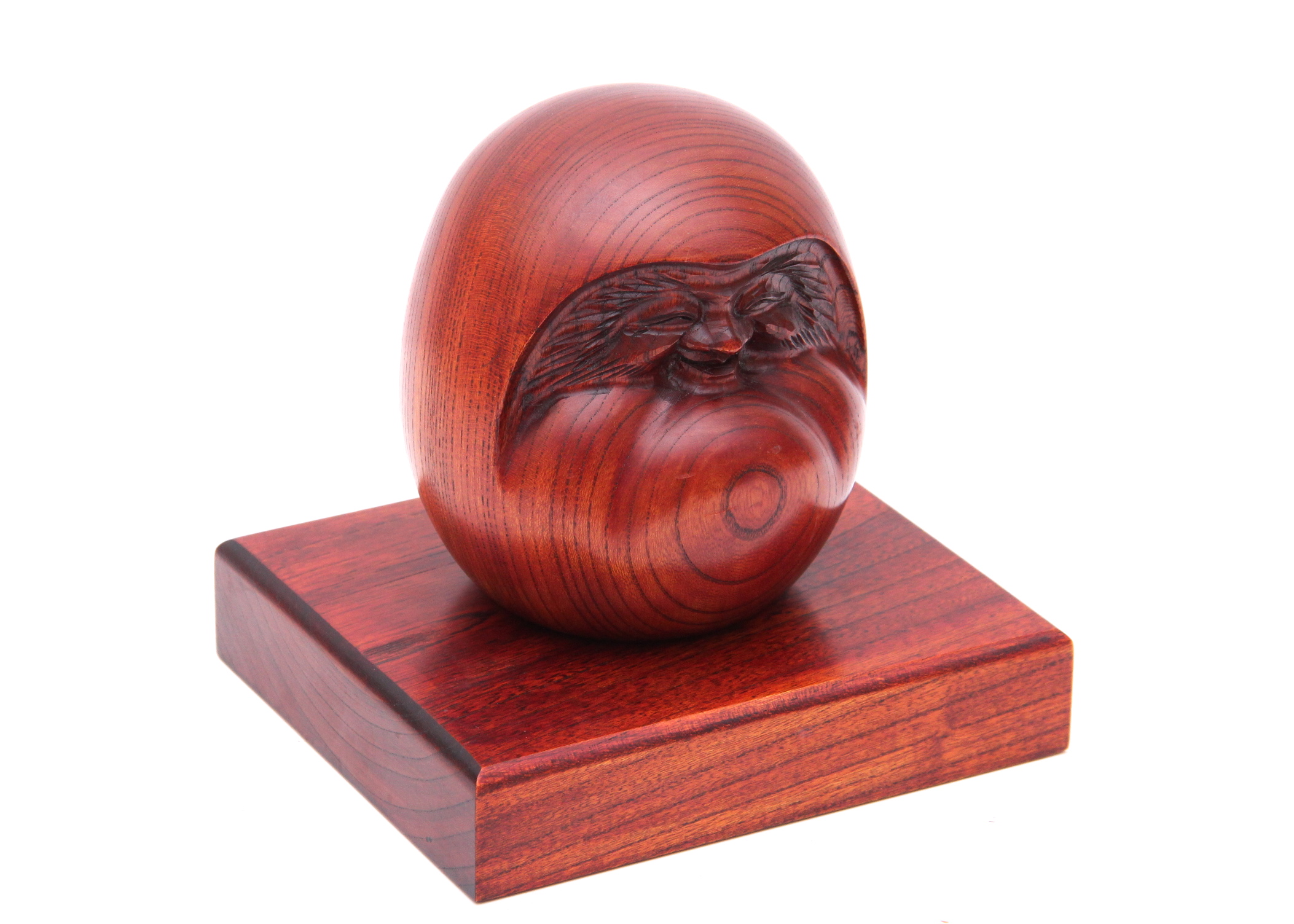1954 Wooden Japanese Daruma Sculpture