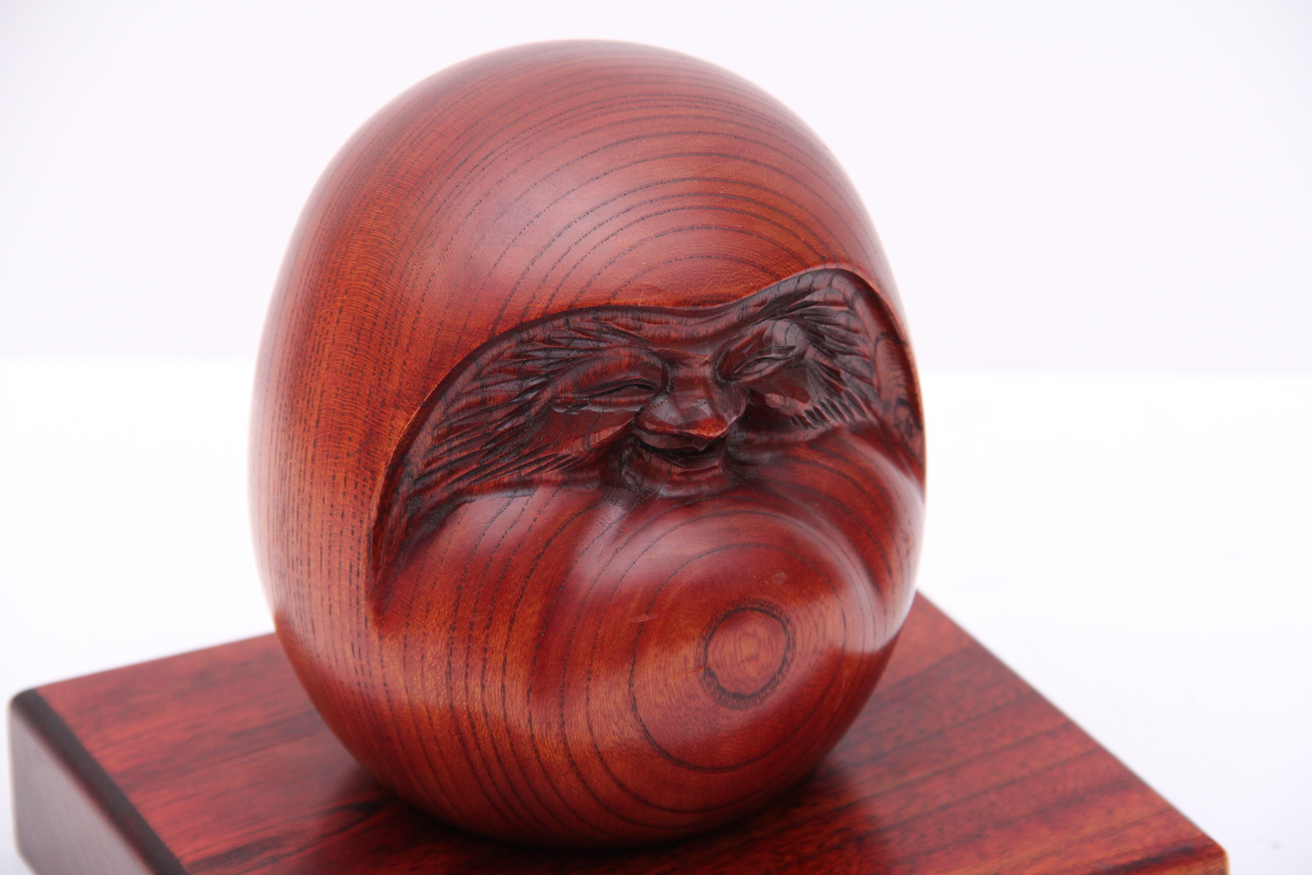 1954 Wooden Japanese Daruma Sculpture