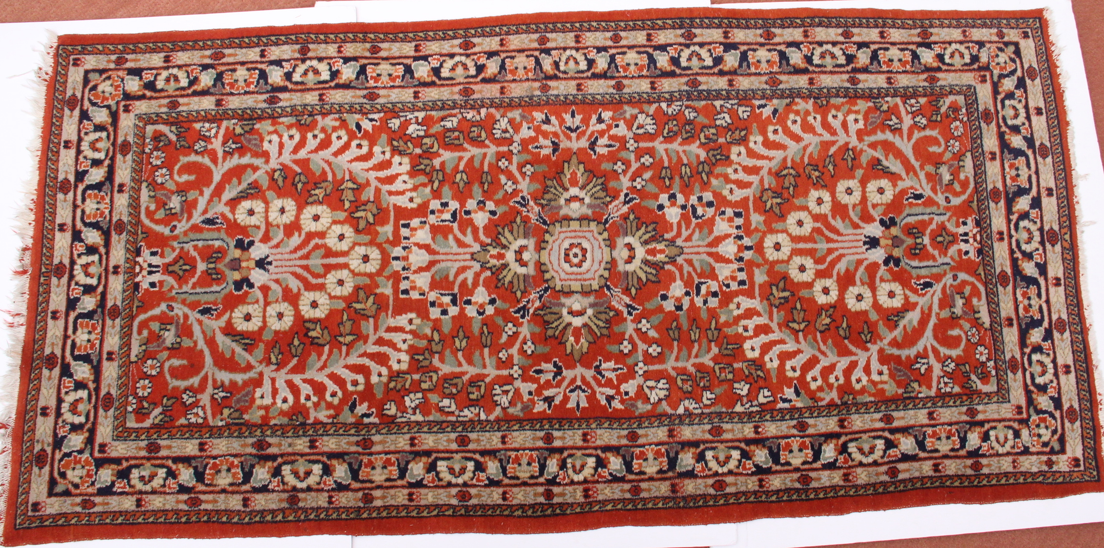 Vintage Hand Knotted Persian Sarouk Rug