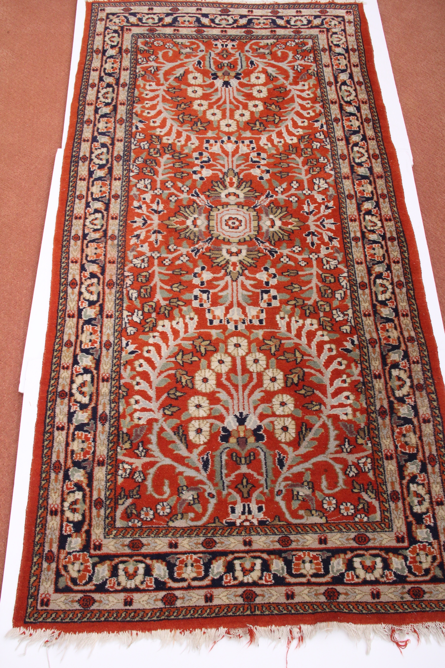 Vintage Hand Knotted Persian Sarouk Rug