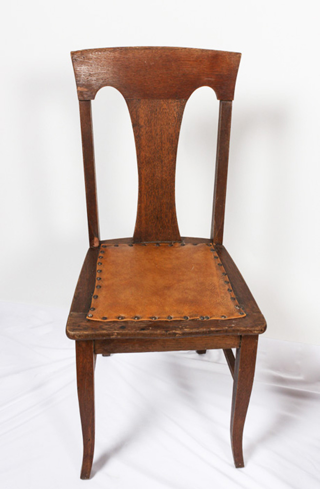 Pair of Upholstered Vinyl Chairs and Ottoman