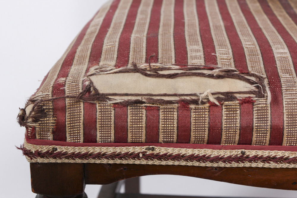 Pair of Upholstered Vinyl Chairs and Ottoman