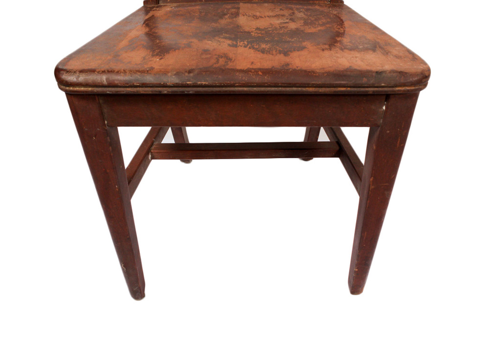 Pair of Leather Chairs with Ribbed Backs