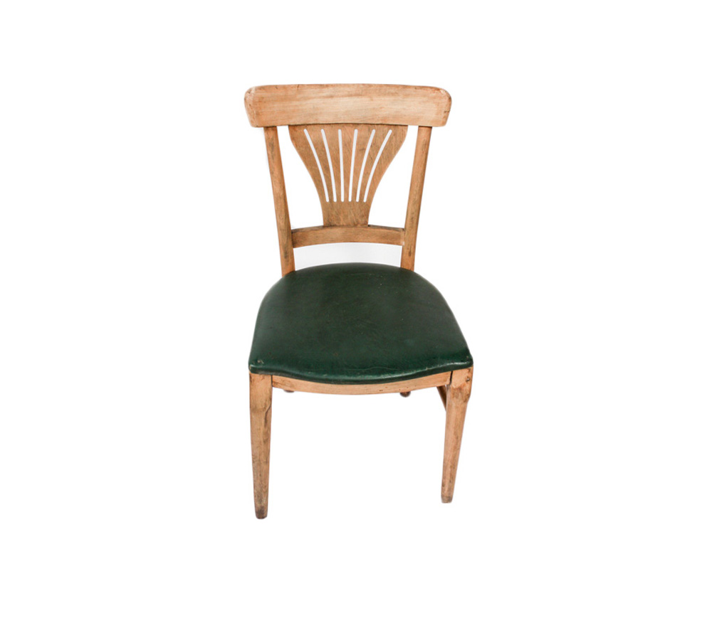 Pair of Leather Chairs with Ribbed Backs