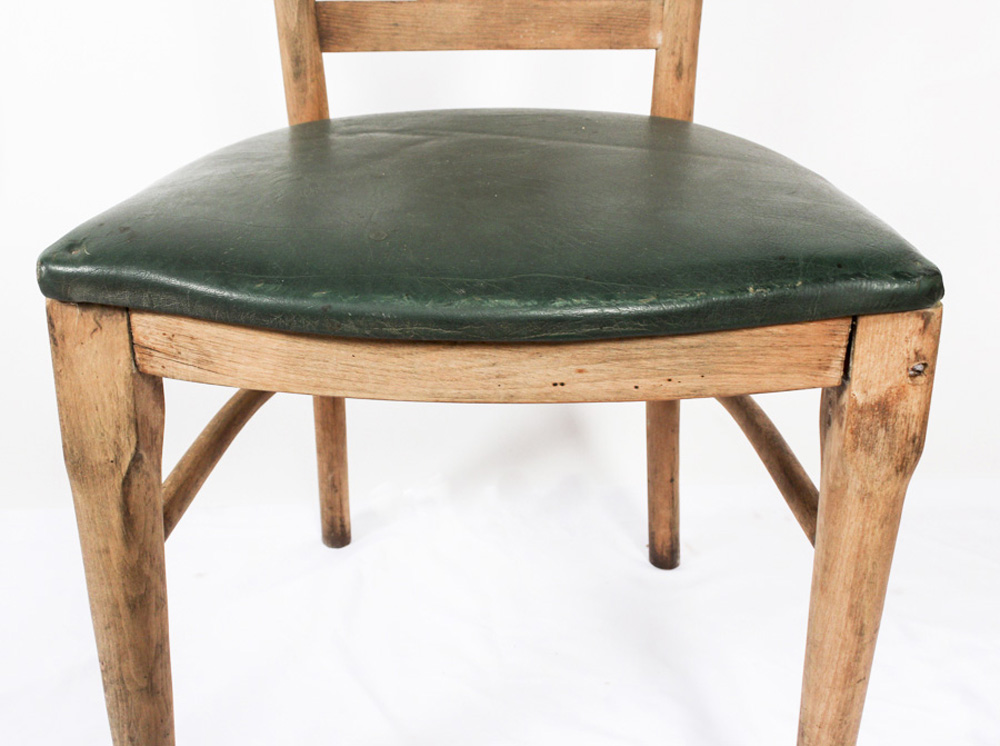 Pair of Leather Chairs with Ribbed Backs