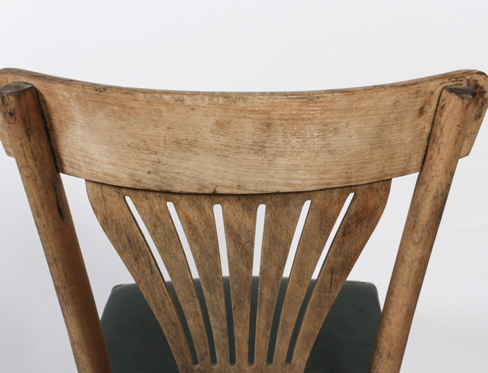 Pair of Leather Chairs with Ribbed Backs