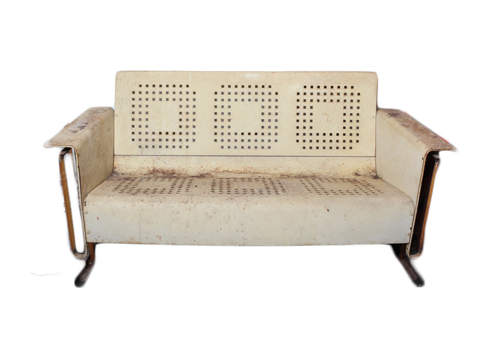 White Rocker Glider with Three Seats