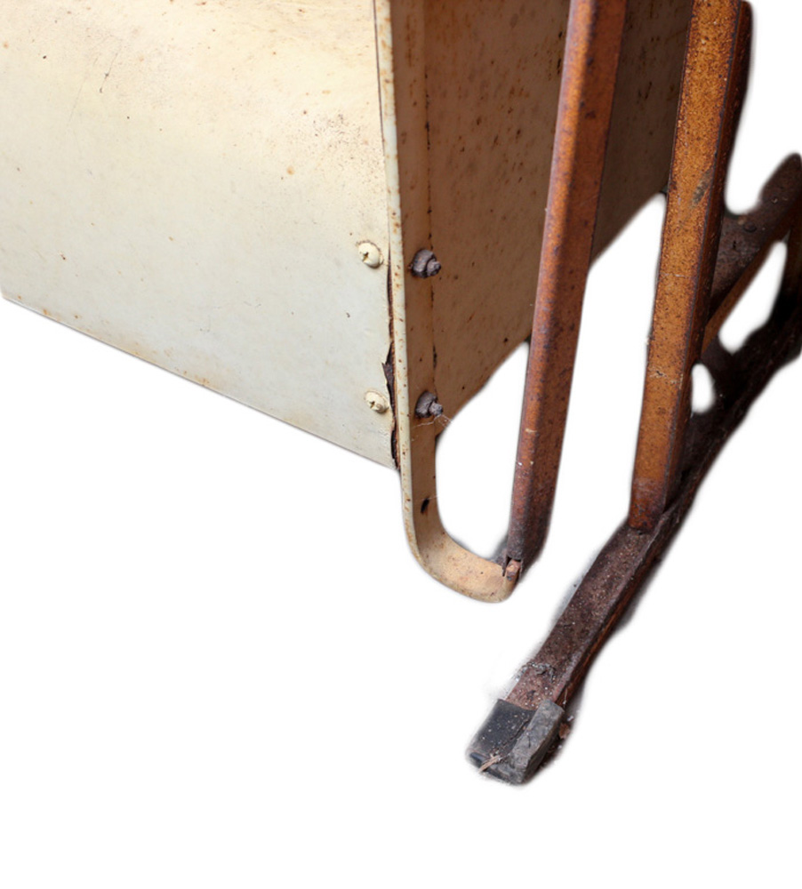 White Rocker Glider with Three Seats