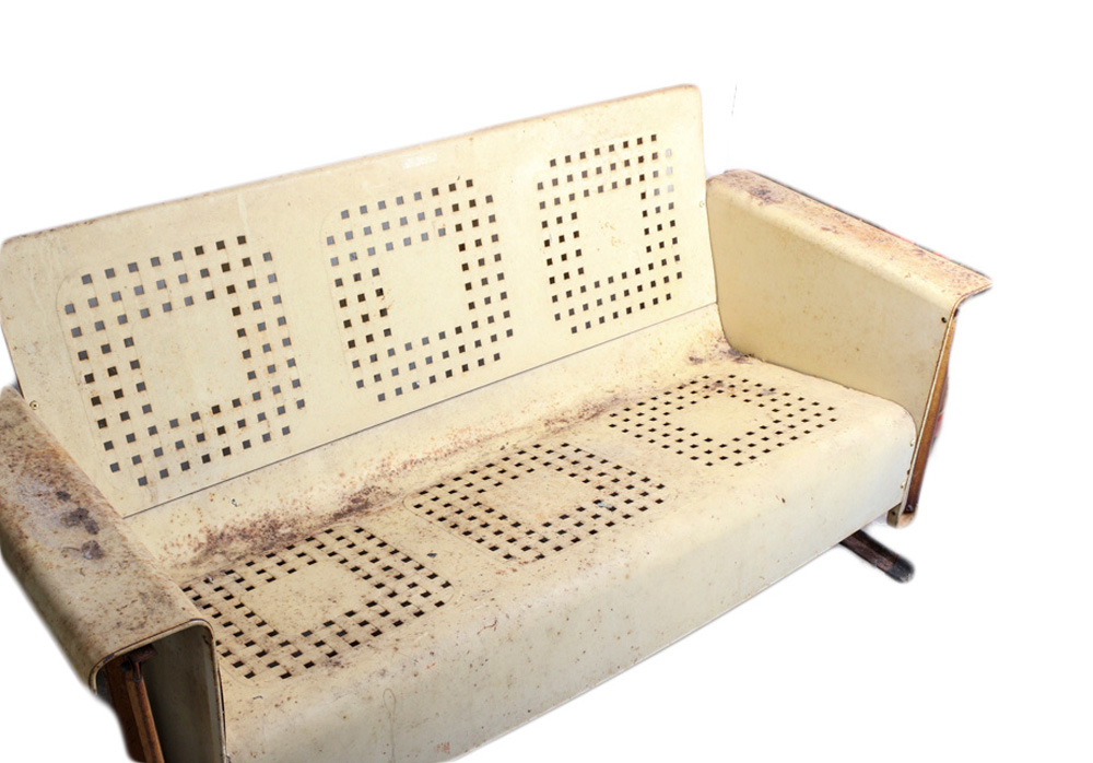 White Rocker Glider with Three Seats