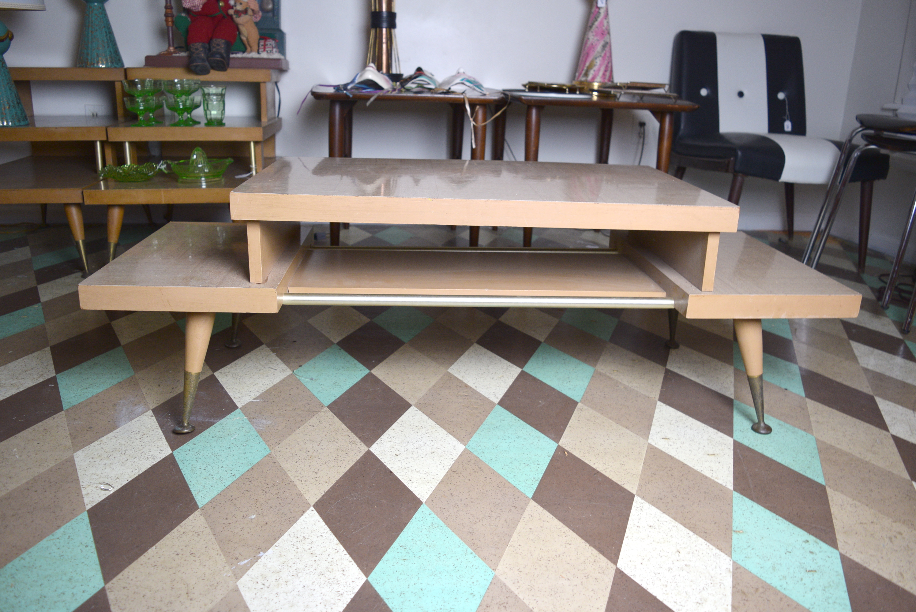 Mid Century Modern Wood Laminate Coffee Table