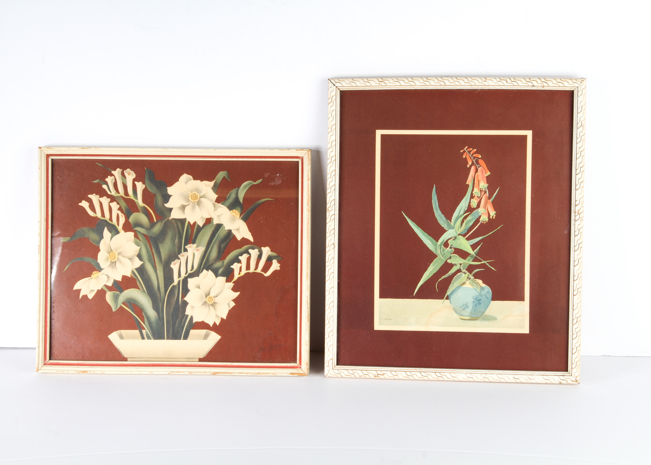Pair of Vintage Framed Floral Prints