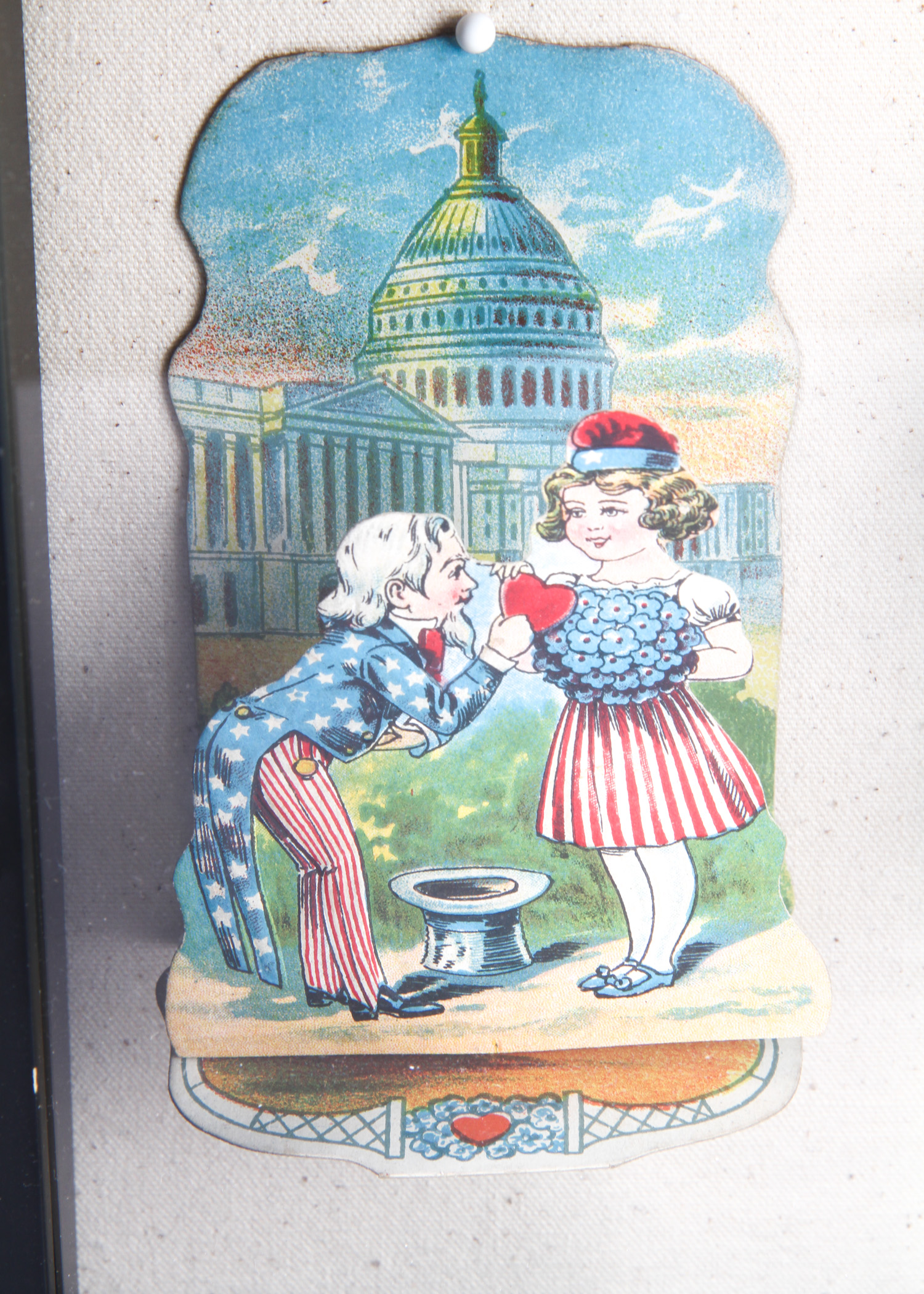 Pair of Shadow Box Framed Antique Pop-Up Valentine's Cards