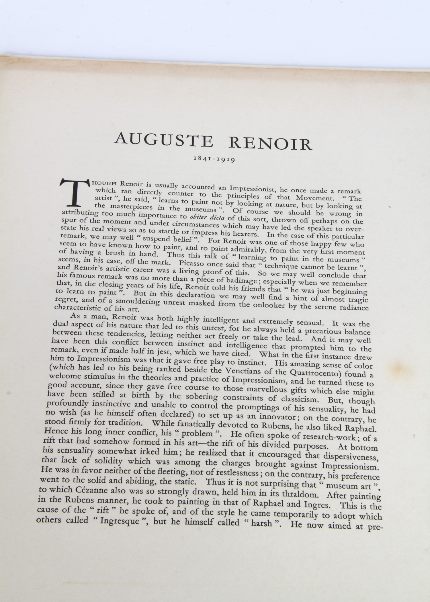 1950 Museum of Masterpieces "The Impressionists" Leaflet