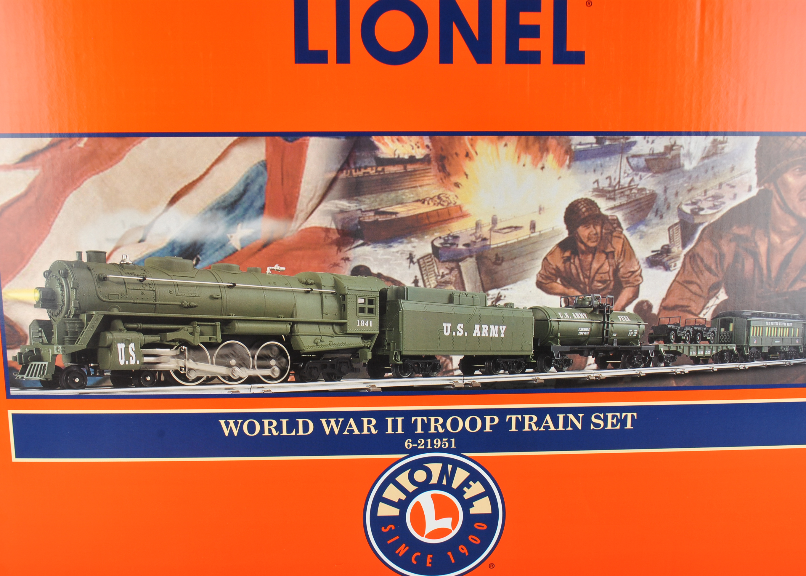 Lionel World War II Troop Train Set 6-21951 With 4-6-4 Locomotive