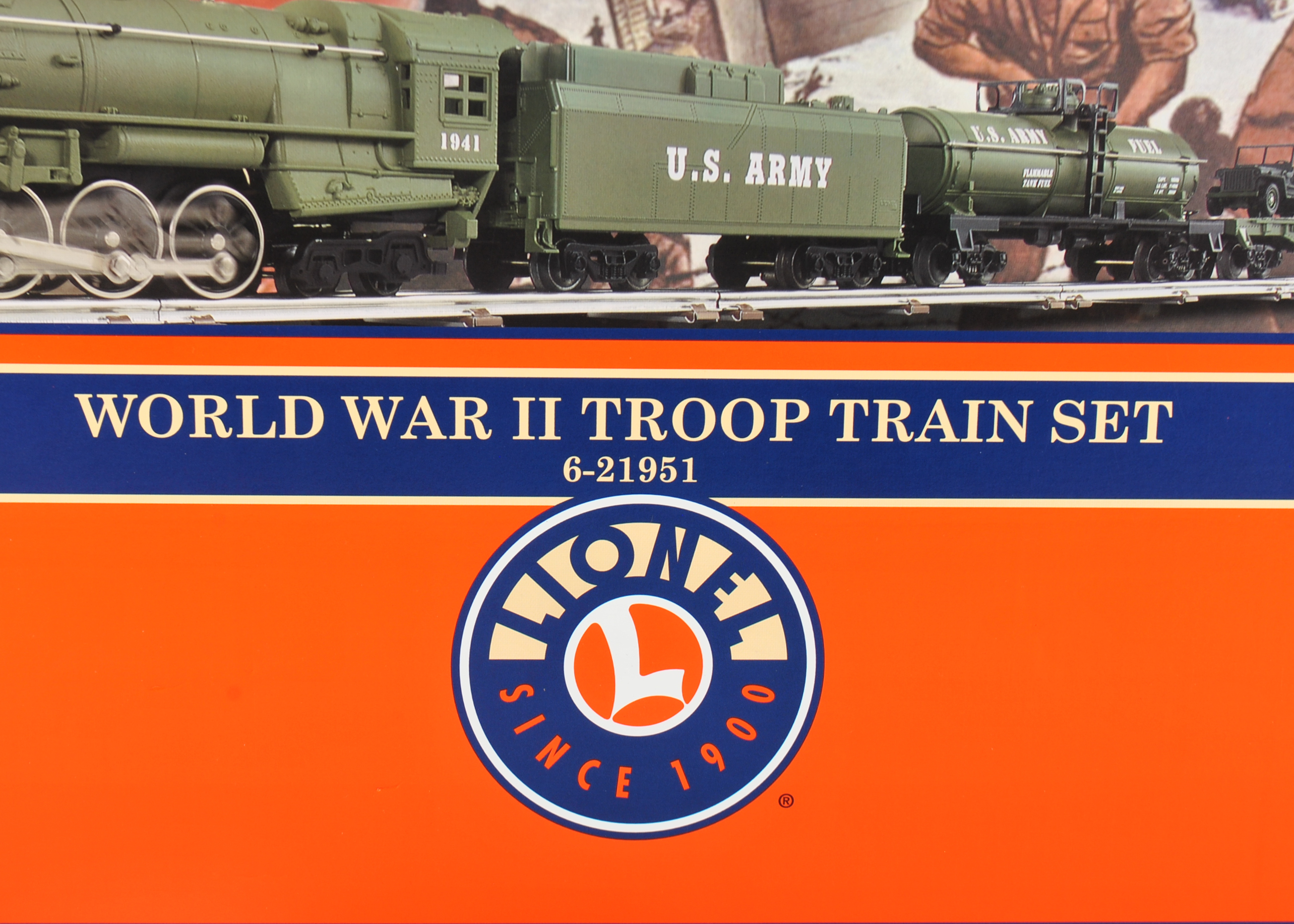 Lionel World War II Troop Train Set 6-21951 With 4-6-4 Locomotive