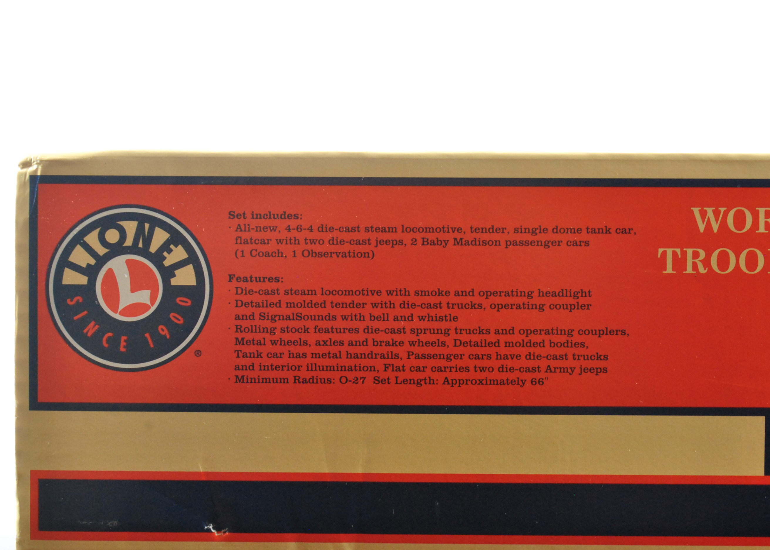 Lionel World War II Troop Train Set 6-21951 With 4-6-4 Locomotive