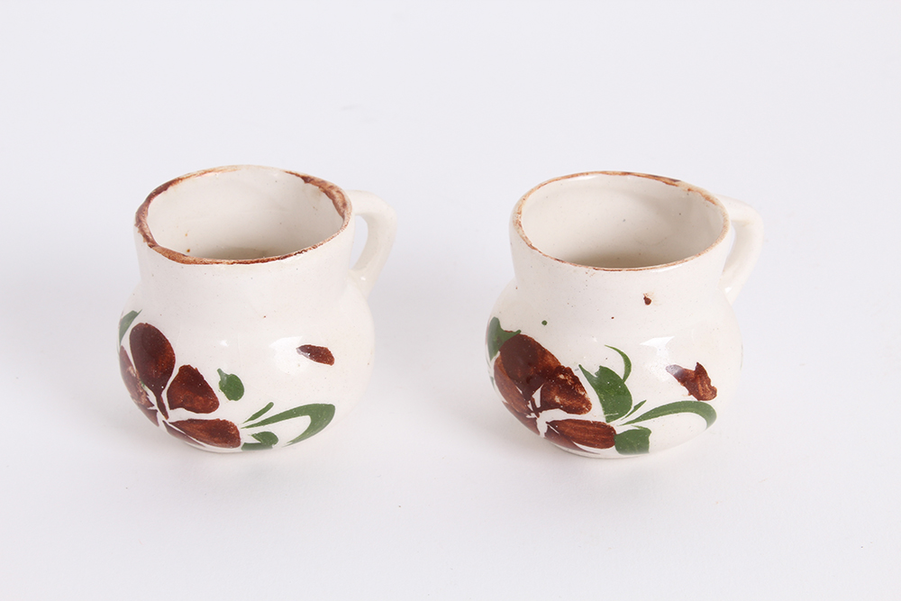 Pair of Stoneware Pitchers and Haeger Bowl