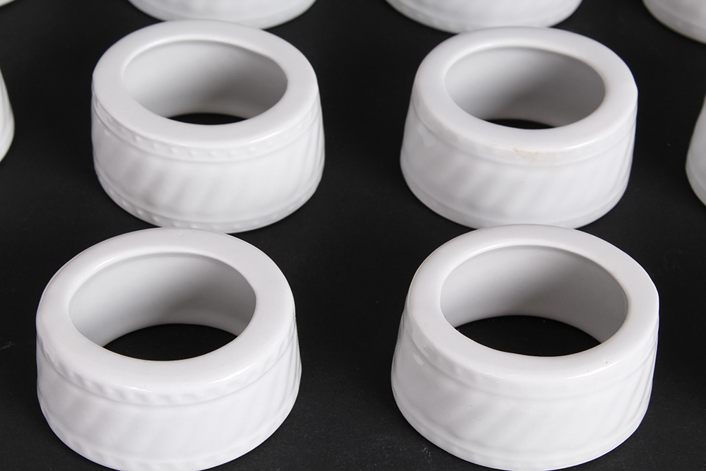 White Ceramic Napkin Rings