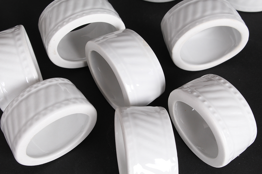 White Ceramic Napkin Rings