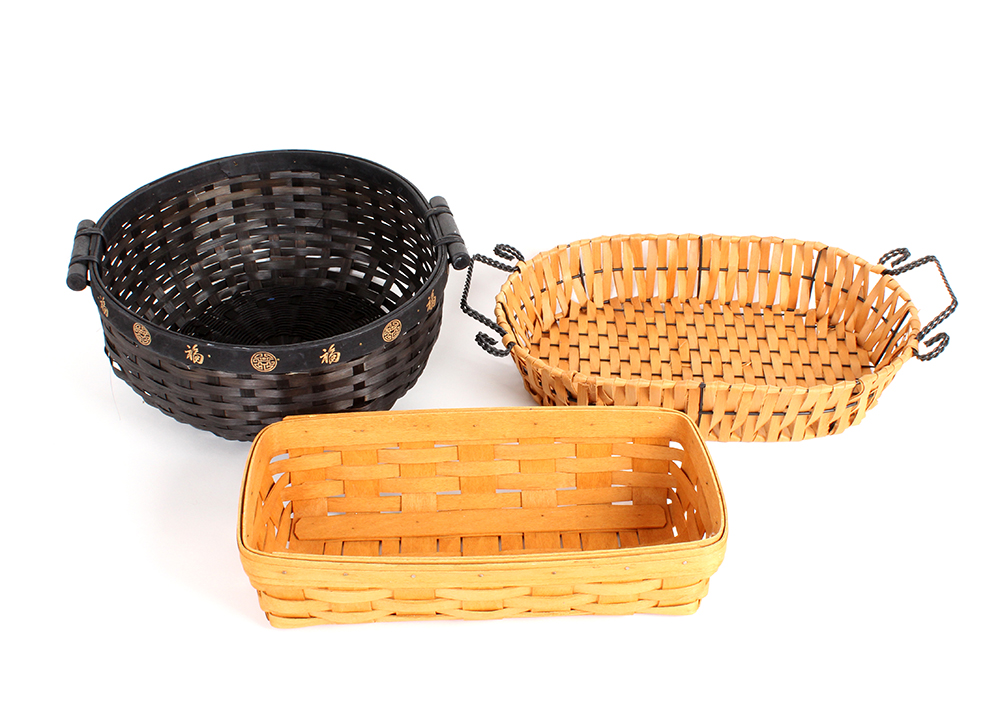 Trio of Sturdy Woven Baskets