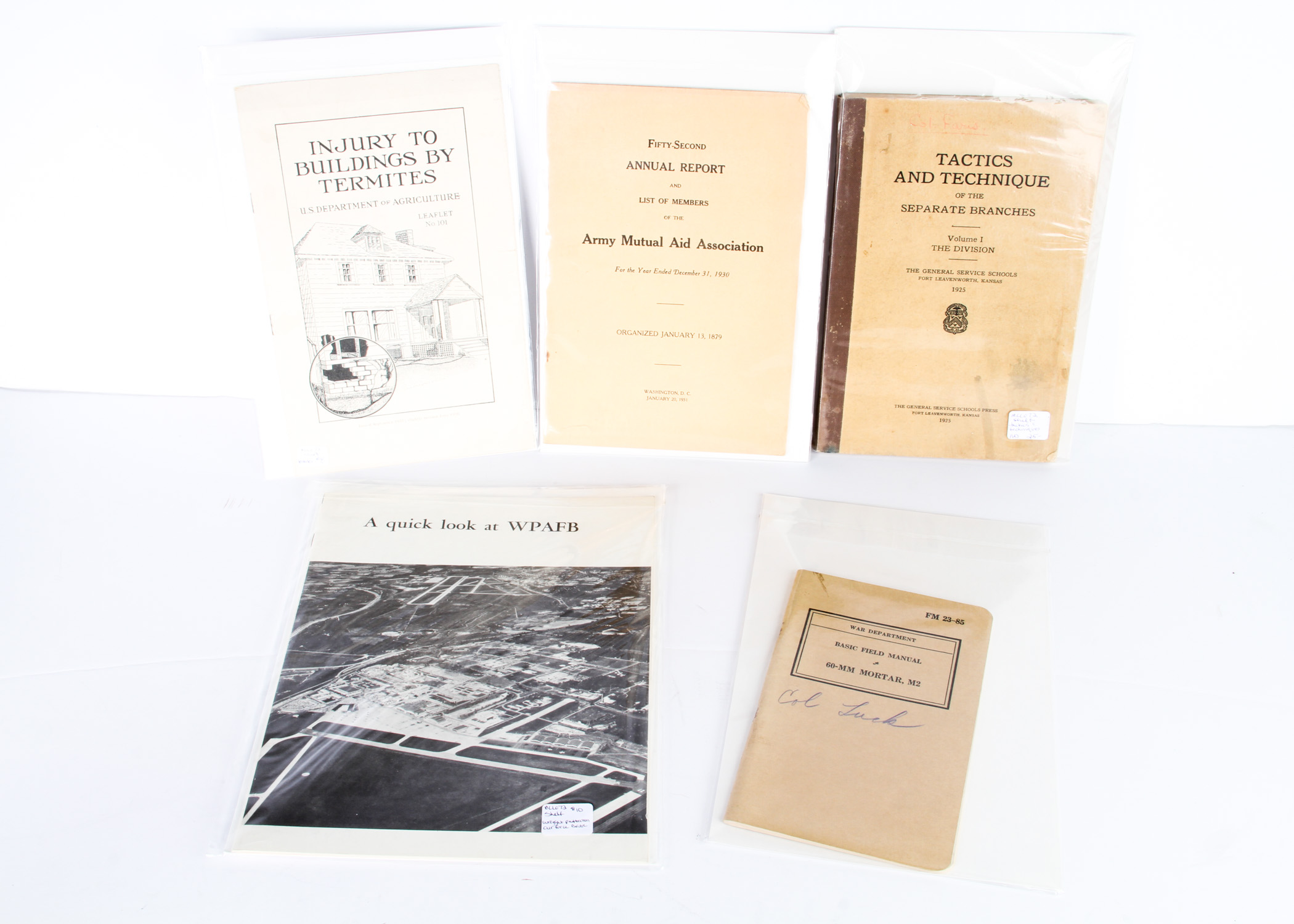 Collection of Vintage Government Military Booklets