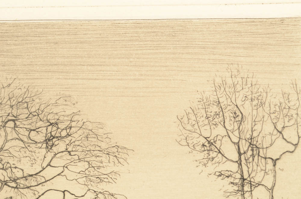 1877 Signed Henry Farrer "December" Etching