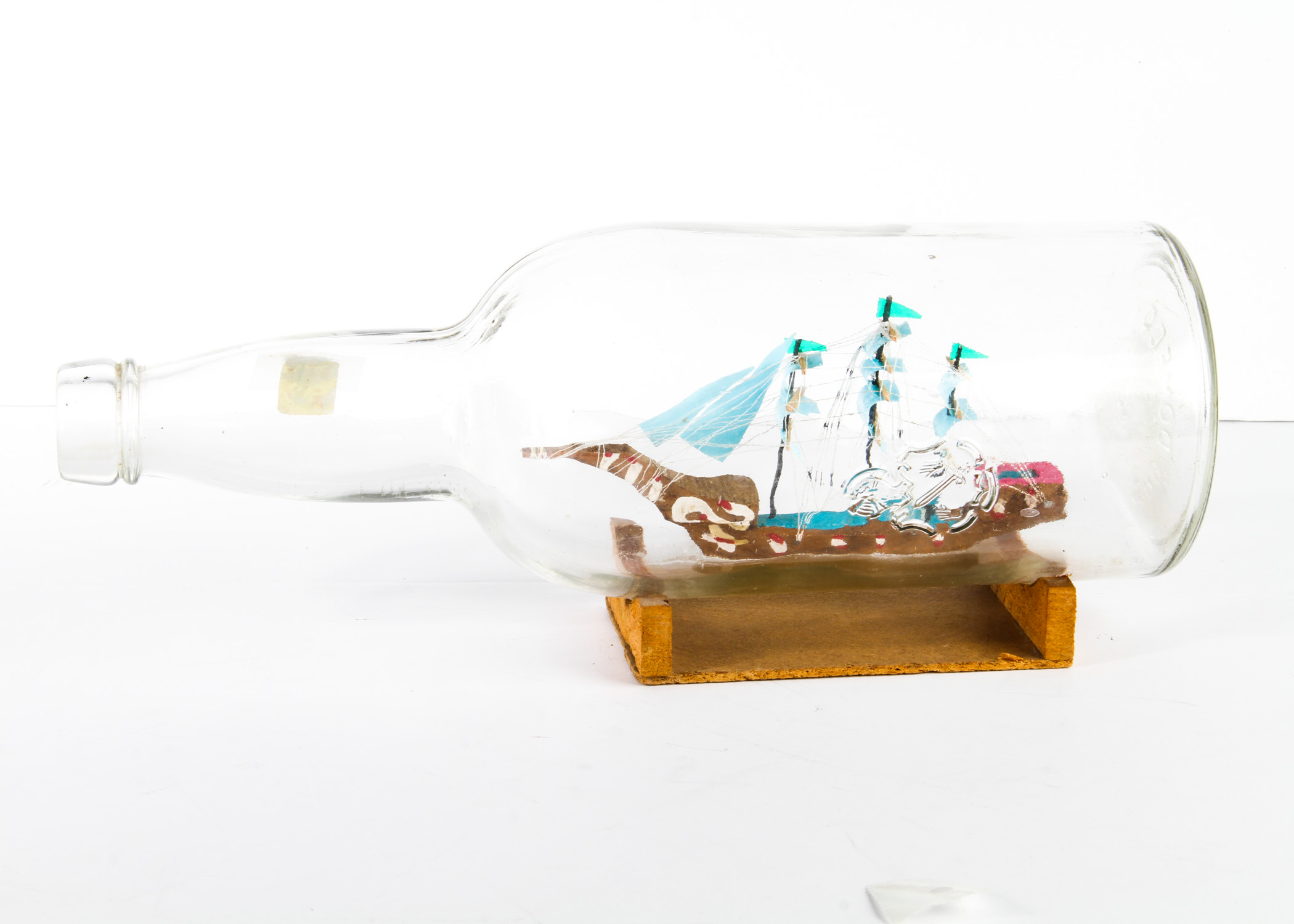 Handmade Wooden Ship in a Bottle