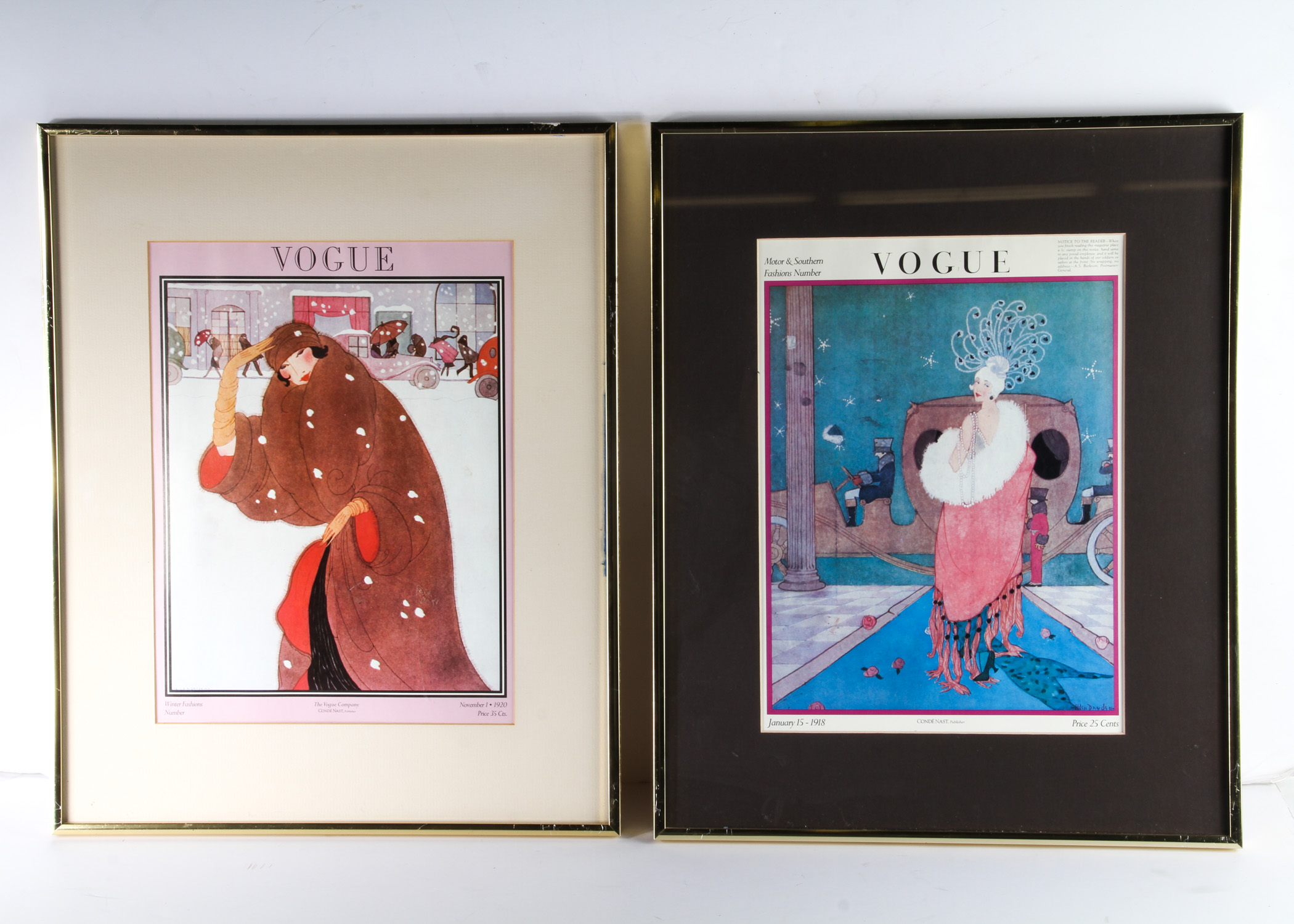 Pair of Framed Vintage "Vogue" Magazine Covers