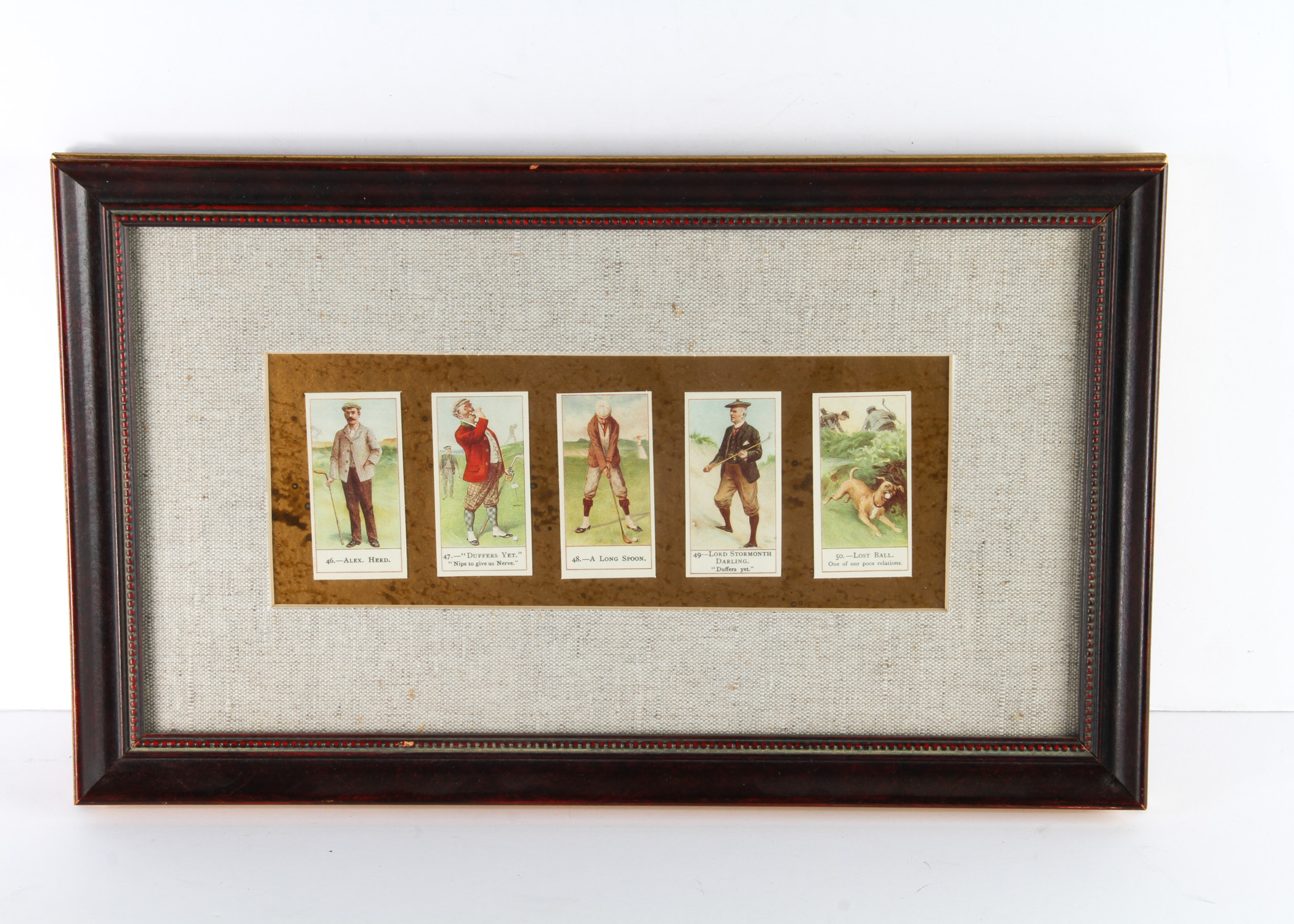 Framed Vintage Golf Cards