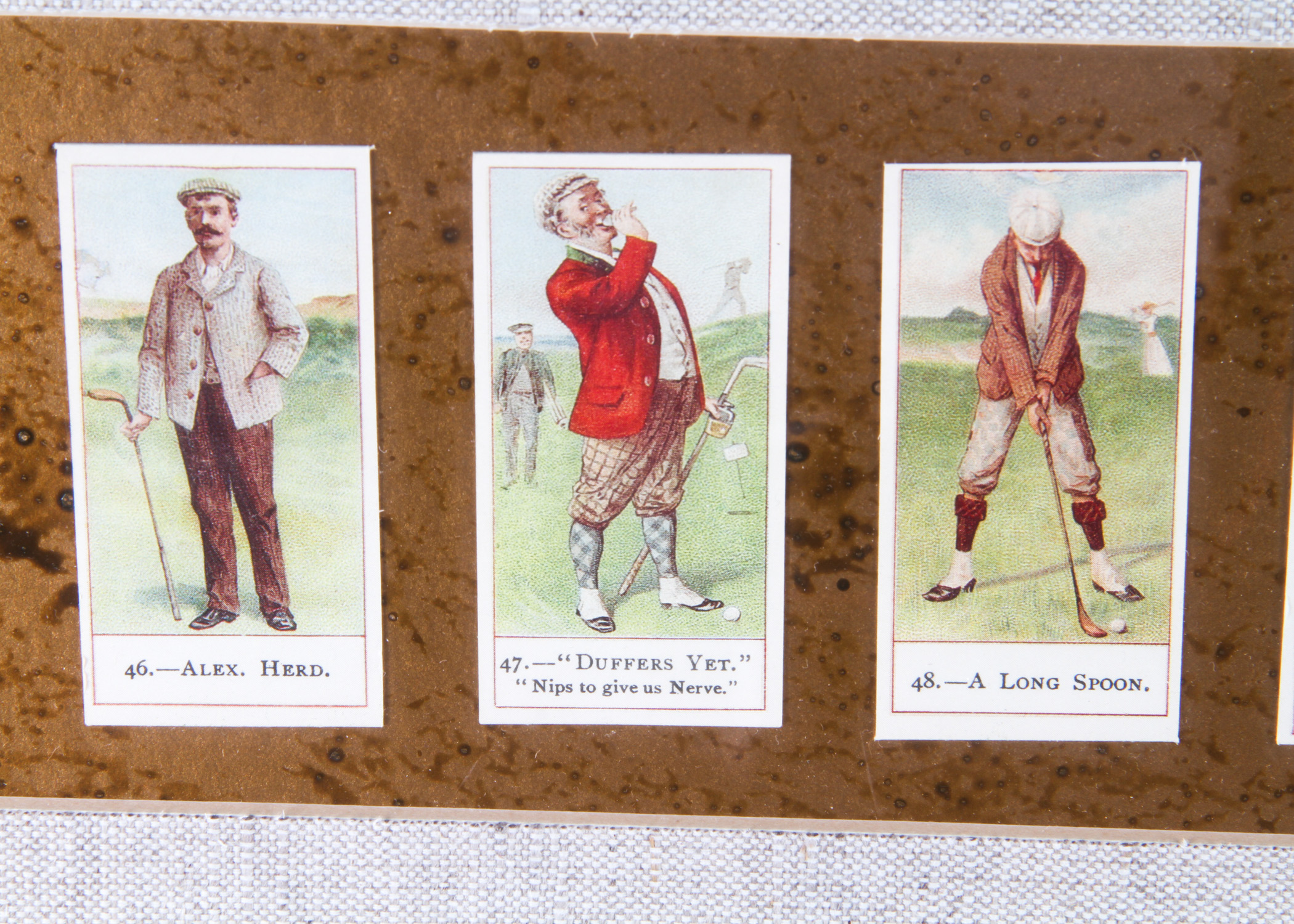 Framed Vintage Golf Cards