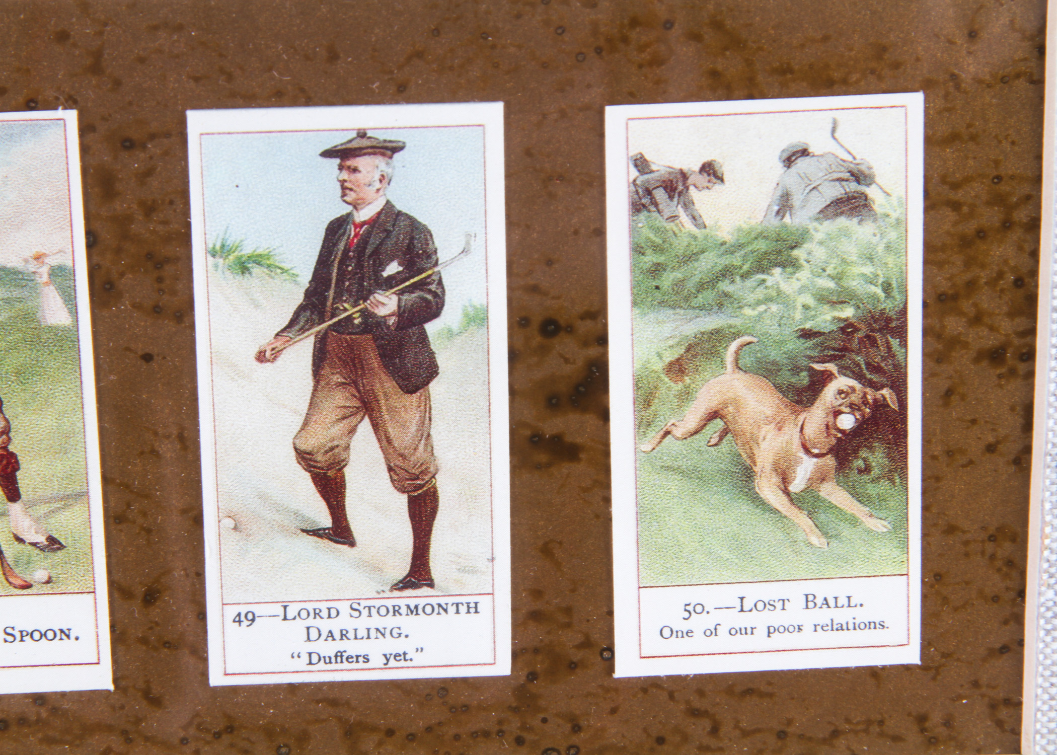 Framed Vintage Golf Cards