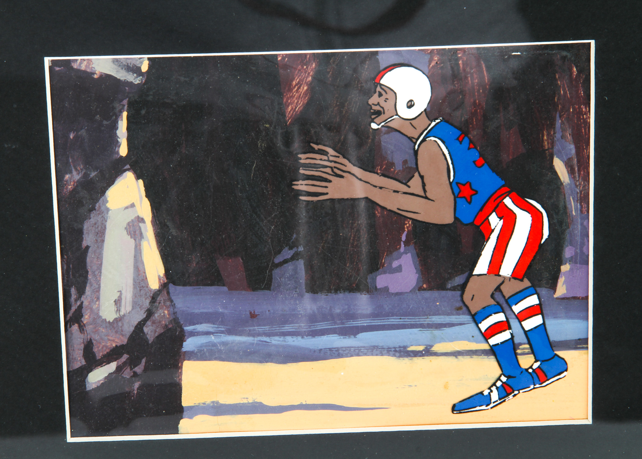 Framed 1970's Harlem Globetrotters Animation Cel