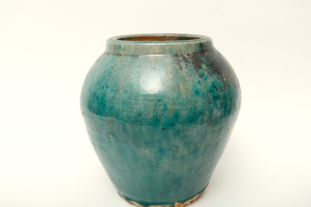 Antique Archaistic Chinese Glazed Earthenware Wine Jar