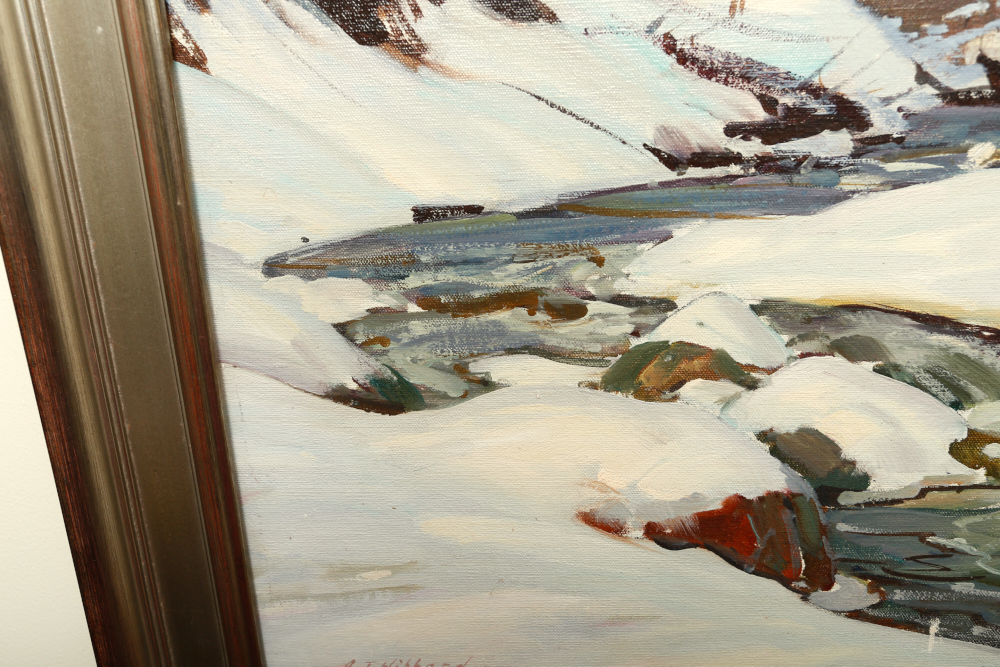 Aldro Thompson Hibbard Signed American Winterscape Oil on Board