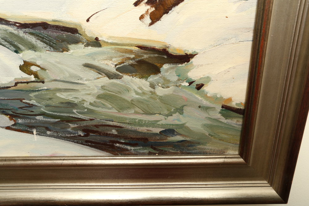 Aldro Thompson Hibbard Signed American Winterscape Oil on Board