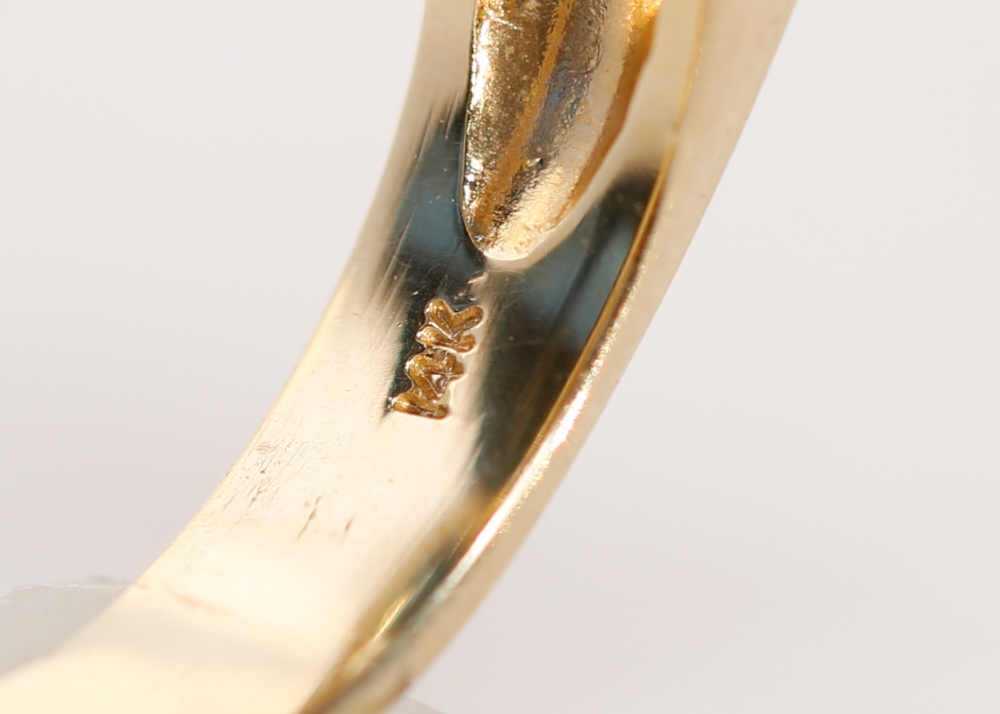 Fine 14K Gold Blue Topaz and Diamond Cocktail Ring