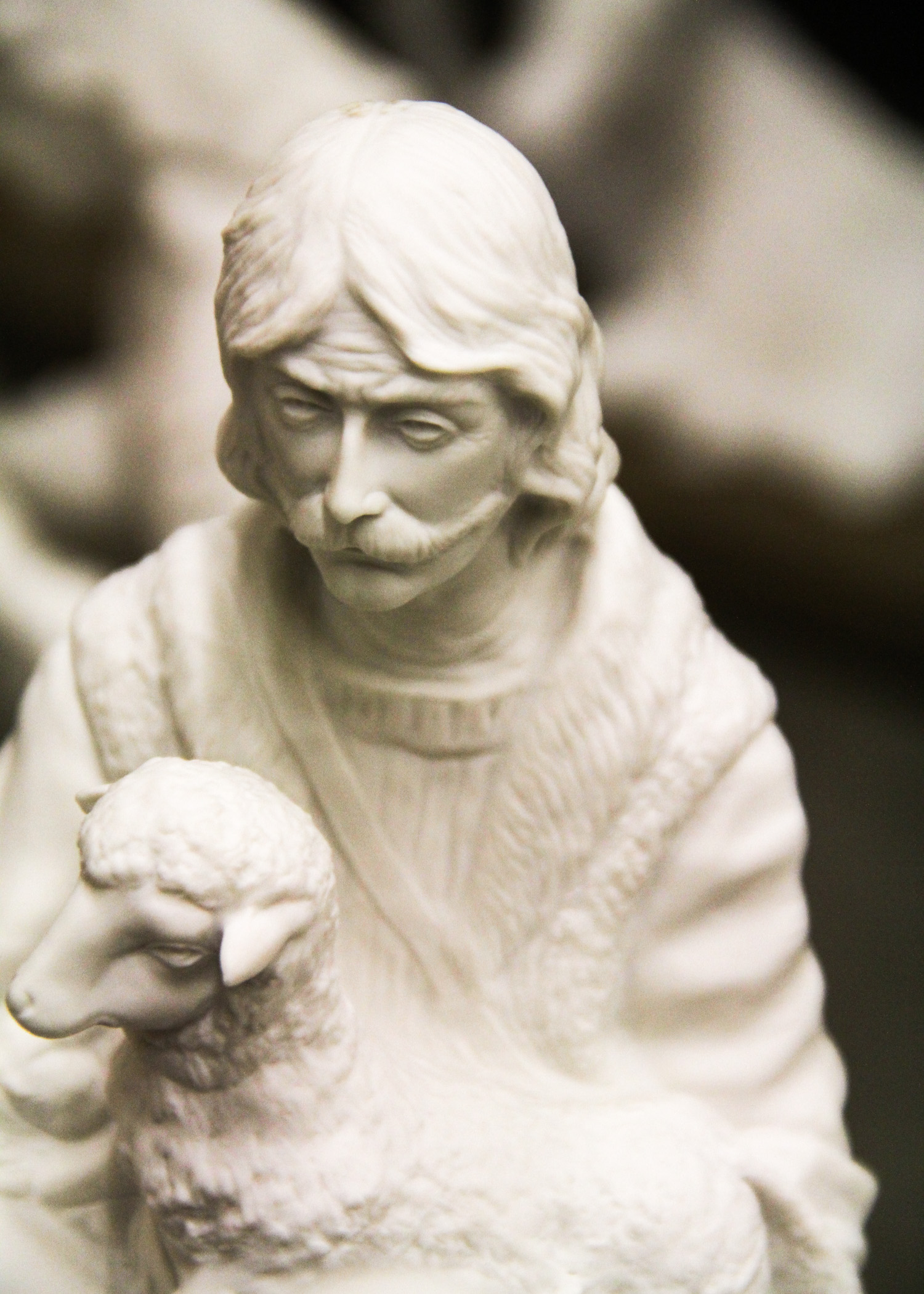 Complete Nativity Scene With Manger and Boehm Porcelain Figurines