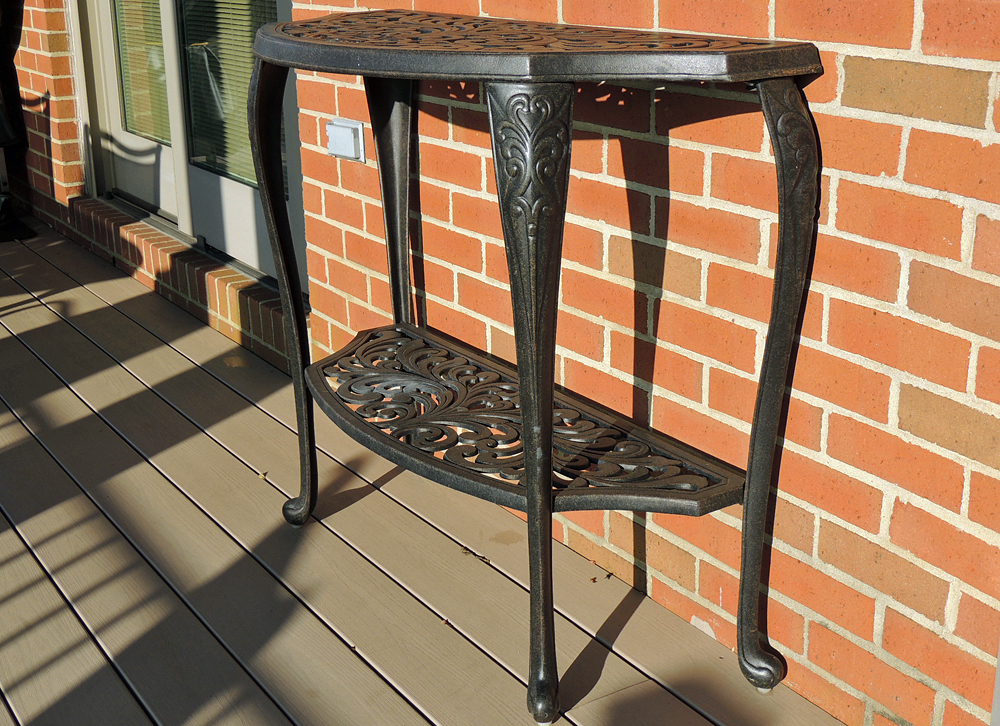 Wrought Iron Patio Console Table