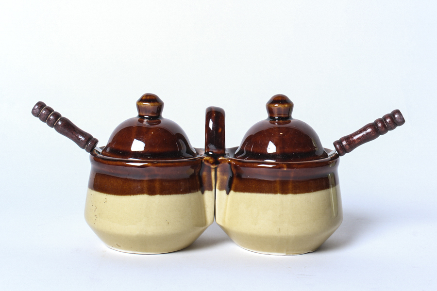 Brown and Yellow Dishware