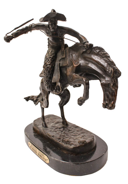 Frederic Remington Reproduction Bronze "Wooly Chaps" Sculpture
